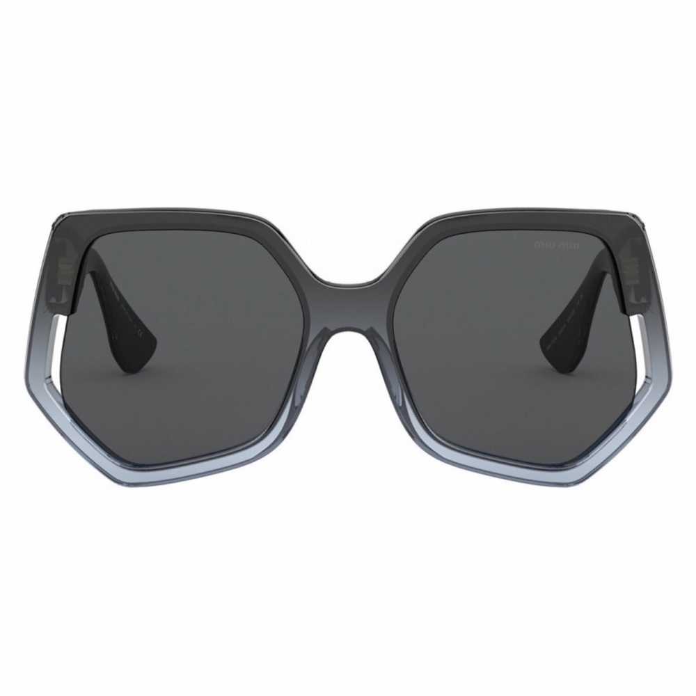 MIU MIU GREY GRADIENT GEOMETRIC SUNGLASSES SMU 07V - Picture 4 of 14